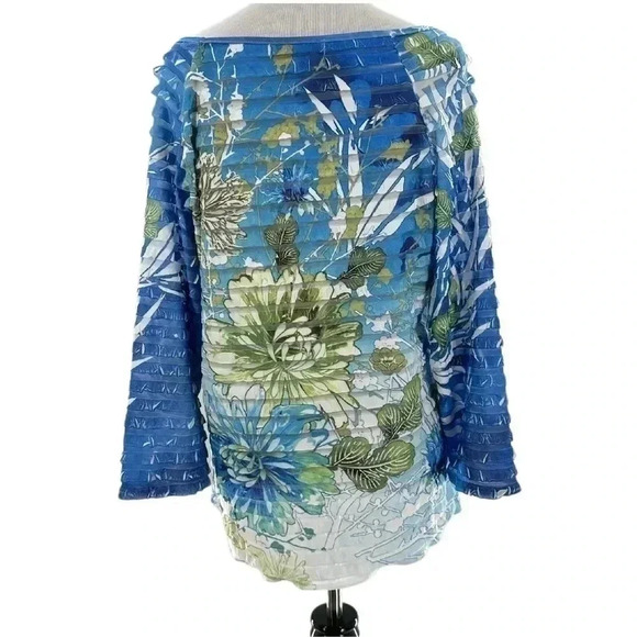 Kaktus womens tops size L multicolored floral lightweight costal granny - Picture 6 of 8